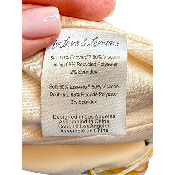 For Love & Lemons Nomi Crop Top Yellow Multicolor Corset Style Bralette NWOT - S - Picture 6 of 8